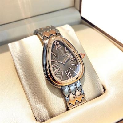 Replica Serpenti Swiss Quartz Movement Womens Watch Silver Dial Stainless Steel G E24