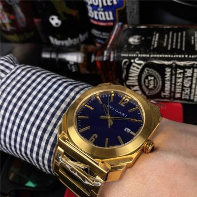 Replica Octo Japan Quartz Movement Mens Watch Blue Dial Yellow Gold B E25