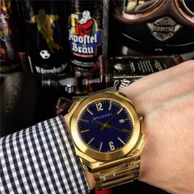 Replica Octo Japan Quartz Movement Mens Watch Blue Dial Yellow Gold B E25