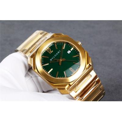 Replica Octo Japan Quartz Movement Mens Watch Green Dial Two Tone Yellow Gold C E26