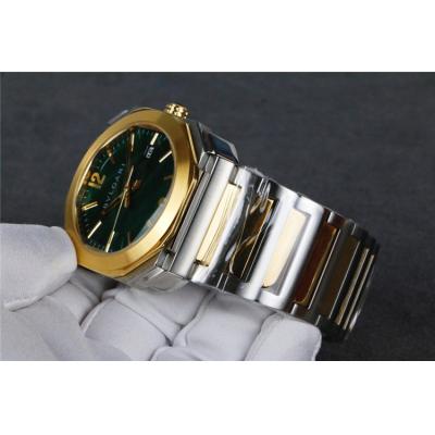 Replica Octo Japan Quartz Movement Mens Watch Green Dial Two Tone Yellow Gold C E26