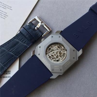 Replica Octo A21j Automatic Movement  Mens Watch Skeleton Dial Leather Strap E27