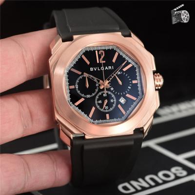 Replica Octo Japan Quartz Movement Mens Watch Black Dial Rubber Strap B E29