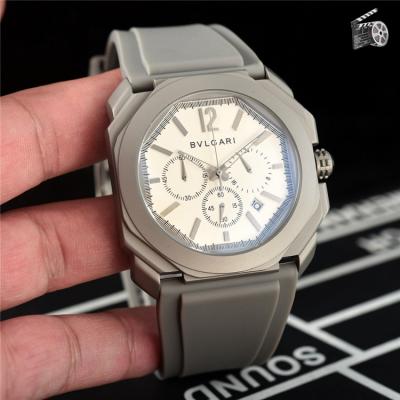 Replica Octo Japan Quartz Movement Mens Watch White Dial Rubber Strap C E29