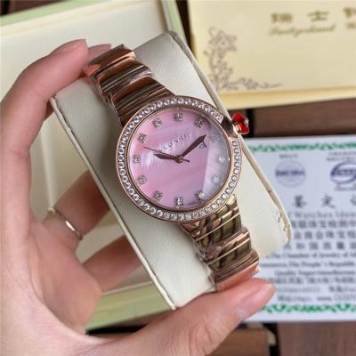 Replica Lvcea Swiss Quartz Movement Womens Watch MOP Dial Diamonds Case Two Tone Rose Gold B E30