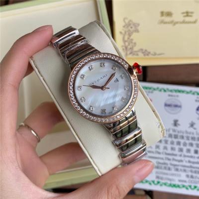 Replica Lvcea Swiss Quartz Movement Womens Watch MOP Dial Diamonds Case Two Tone Rose Gold B E30