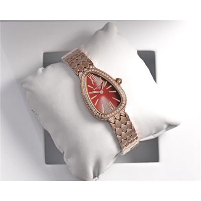 Replica Serpenti Swiss Quartz Movement Womens Watch Red Dial Rose Gold E31