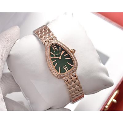 Replica Serpenti Swiss Quartz Movement Womens Watch Red Dial Rose Gold E31