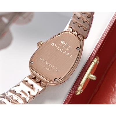 Replica Serpenti Swiss Quartz Movement Womens Watch Red Dial Rose Gold E31