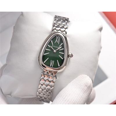 Replica Serpenti Swiss Quartz Movement Womens Watch Green Dial Stainless Steel E32