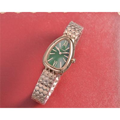 Replica Serpenti Swiss Quartz Movement Womens Watch Green Dial Stainless Steel E32