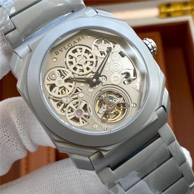 Replica Octo A21j Automatic Movement Mens Watch Skeleton Dial Titanium steel E49