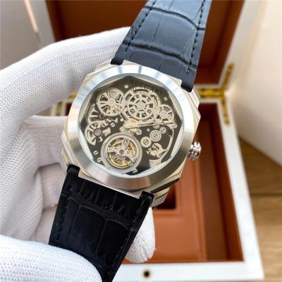 Replica Octo A21j Automatic Movement Mens Watch Skeleton Dial Rubber Strap B E50