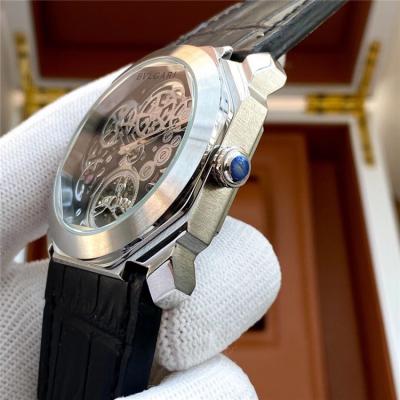 Replica Octo A21j Automatic Movement Mens Watch Skeleton Dial Rubber Strap B E50