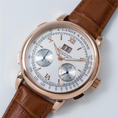 Replica Saxonia  A21j Automatic Movement Mens Watch Brown Dial Leather Strap C E02