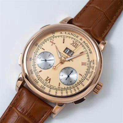 Replica Saxonia  A21j Automatic Movement Mens Watch Brown Dial Leather Strap C E02