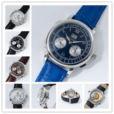 Replica Saxonia  A21j Automatic Movement Mens Watch Blue Dial Leather Strap D E02