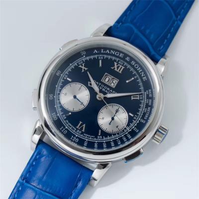 Replica Saxonia  A21j Automatic Movement Mens Watch Blue Dial Leather Strap D E02