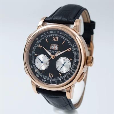 Replica Saxonia  A21j Automatic Movement Mens Watch Black Dial Leather Strap E E02