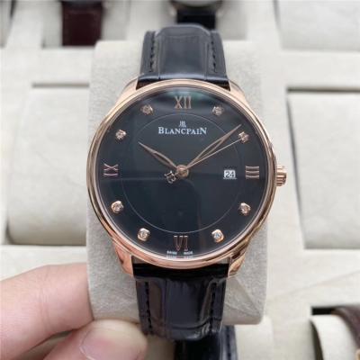 Replica Villeret Japan Miyota 8215 Automatic Movement Mens Watch Black Dial Leather Strap C E03