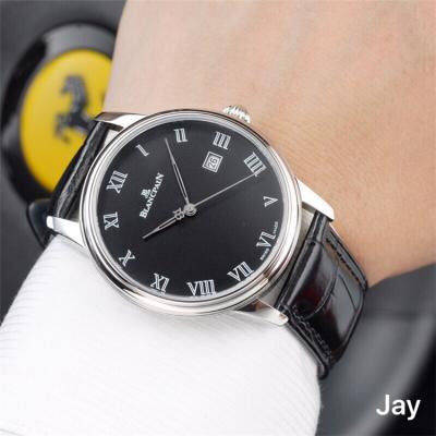 Replica Villeret Japan Miyota 8215 Automatic Movement Mens Watch Black Dial Leather Strap E02