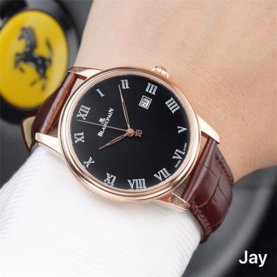 Replica Villeret Japan Miyota 8215 Automatic Movement Mens Watch Black Dial Leather Strap E02