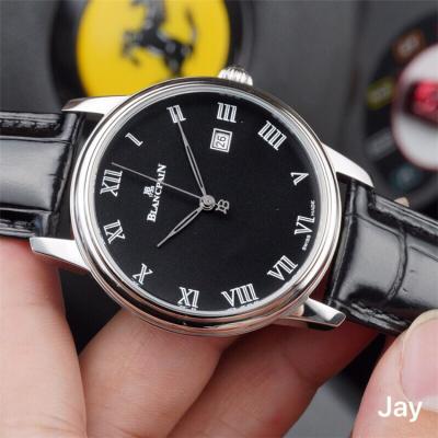 Replica Villeret Japan Miyota 8215 Automatic Movement Mens Watch Black Dial Leather Strap E02