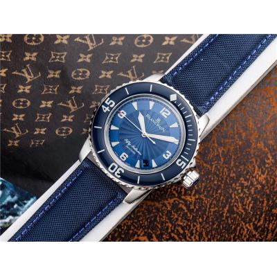 Replica Fifty Fathoms Japan Miyota 821A Automatic Movement Mens Watch Blue Dial Nylon Strap E05