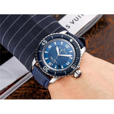 Replica Fifty Fathoms Japan Miyota 821A Automatic Movement Mens Watch Blue Dial Nylon Strap E05