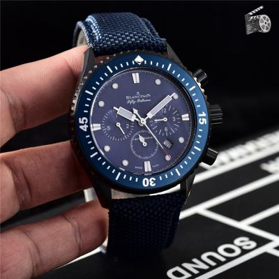 Replica Fifty Fathoms ST1612 Automatic Movement Mens Watch Blue Dial Nylon Strap E09