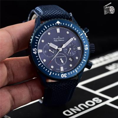 Replica Fifty Fathoms ST1612 Automatic Movement Mens Watch Blue Dial Nylon Strap E09