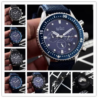 Replica Fifty Fathoms ST1612 Automatic Movement Mens Watch Blue Dial Nylon Strap E09