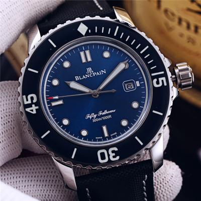 Replica Fifty Fathoms Japan Miyota 8215 Automatic Movement Mens Watch Blue Dial Nylon Strap E17