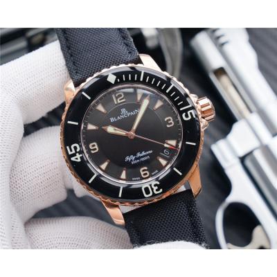 Replica Fifty Fathoms 1315 Automatic Movement Mens Watch Black Dial Nylon Strap E18