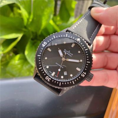 Replica Fifty Fathoms 1654 Automatic Movement Mens Watch Black Dial Nylon Strap E21