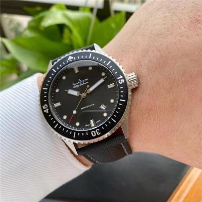 Replica Fifty Fathoms 1654 Automatic Movement Mens Watch Black Dial Nylon Strap E21