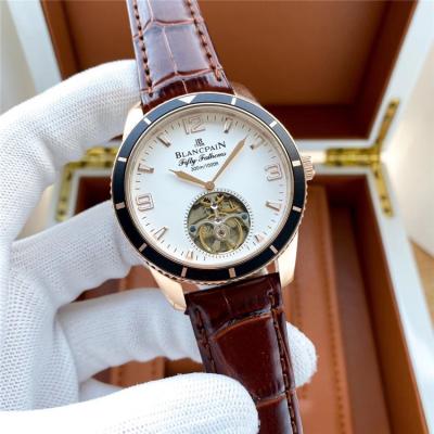 Replica Villeret A21J Automatic Movement Mens Watch White Tourbillon Dial Leather Strap E23