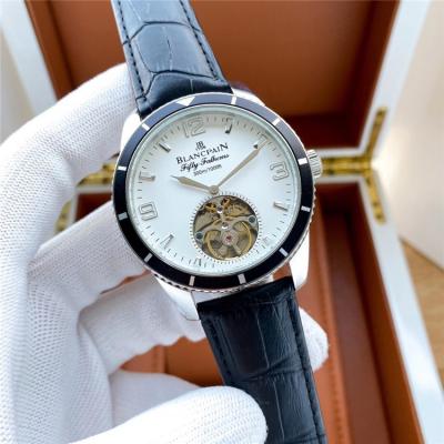 Replica Villeret A21J Automatic Movement Mens Watch White Tourbillon Dial Leather Strap E23