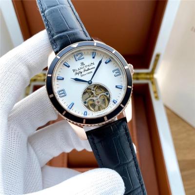 Replica Villeret A21J Automatic Movement Mens Watch White Tourbillon Dial Leather Strap E23