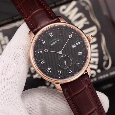 Replica Classique A21J Automatic Movement Mens Watch Black Dial Leather Strap B E01