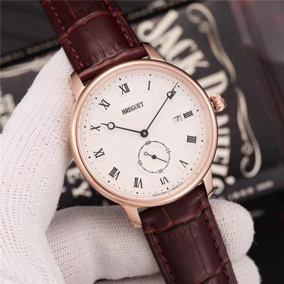 Replica Classique A21J Automatic Movement Mens Watch Black Dial Leather Strap B E01