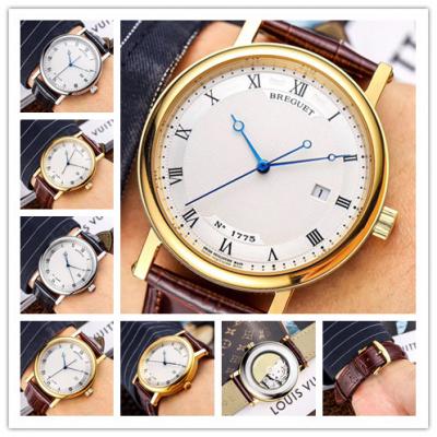 Replica Classique Japan Miyota 821A Automatic Movement Mens Watch White Dial Leather Strap E05