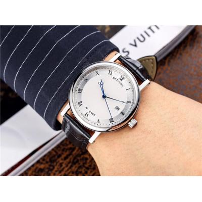 Replica Classique Japan Miyota 821A Automatic Movement Mens Watch White Dial Leather Strap E05