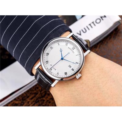 Replica Classique Japan Miyota 821A Automatic Movement Mens Watch White Dial Leather Strap E05