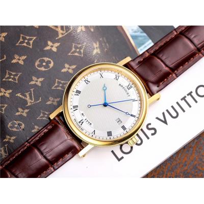 Replica Classique Japan Miyota 821A Automatic Movement Mens Watch White Dial Leather Strap E05