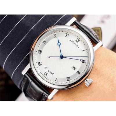 Replica Classique A21J Automatic Movement Mens Watch White Dial Leather Strap A E06