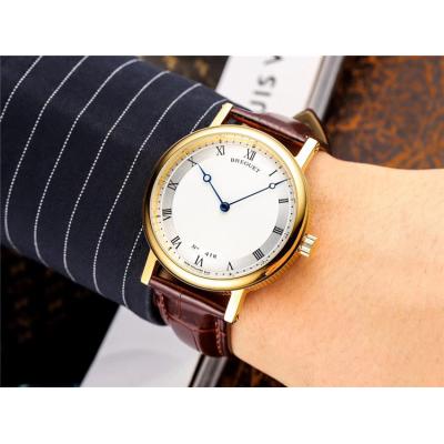 Replica Classique A21J Automatic Movement Mens Watch White Dial Leather Strap B E06