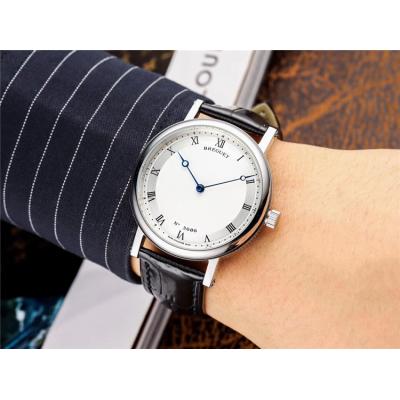 Replica Classique A21J Automatic Movement Mens Watch White Dial Leather Strap B E06