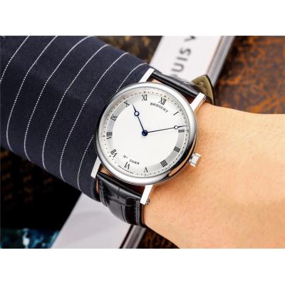 Replica Classique A21J Automatic Movement Mens Watch White Dial Leather Strap B E06