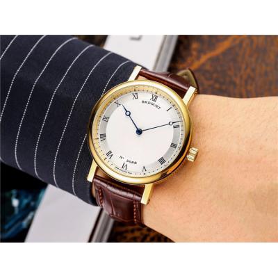 Replica Classique A21J Automatic Movement Mens Watch White Dial Leather Strap B E06